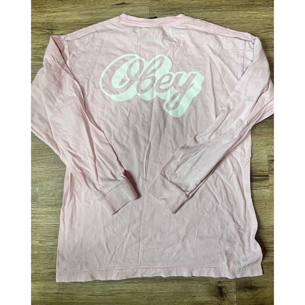 Powder Pink Womens Longsleeve Obey Skater Shirt